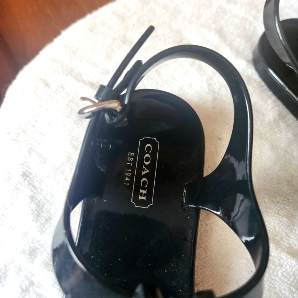 Coach Hilda Jelly Black Thong Sandals- Womens Size 5 - Picture 4 of 9